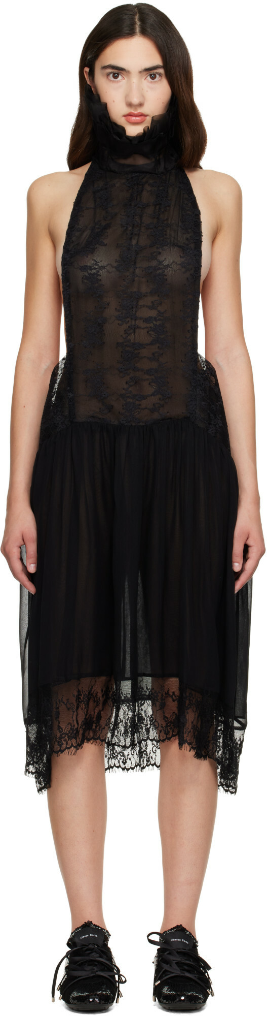 Collina Strada Black Lestat Midi Dress