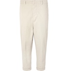 AMI - Tapered Cropped Cotton-Twill Trousers - Beige