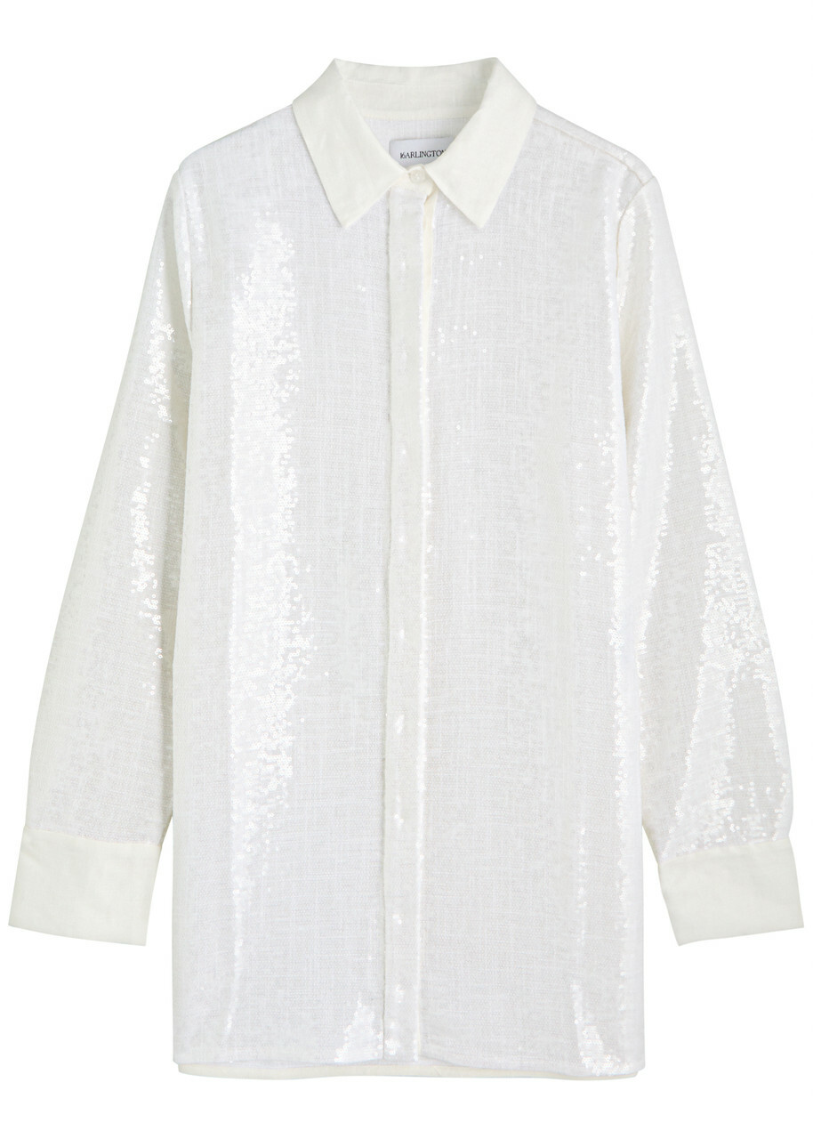 16 Arlington Marley Sequined Shirt White
