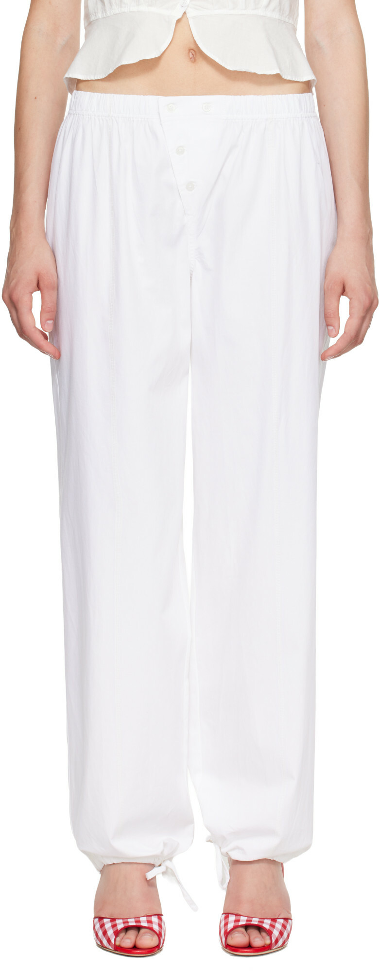 Fruity Booty White Poplin Trousers