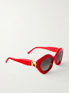 LOEWE - Coil Round-Frame Acetate Sunglasses - Red