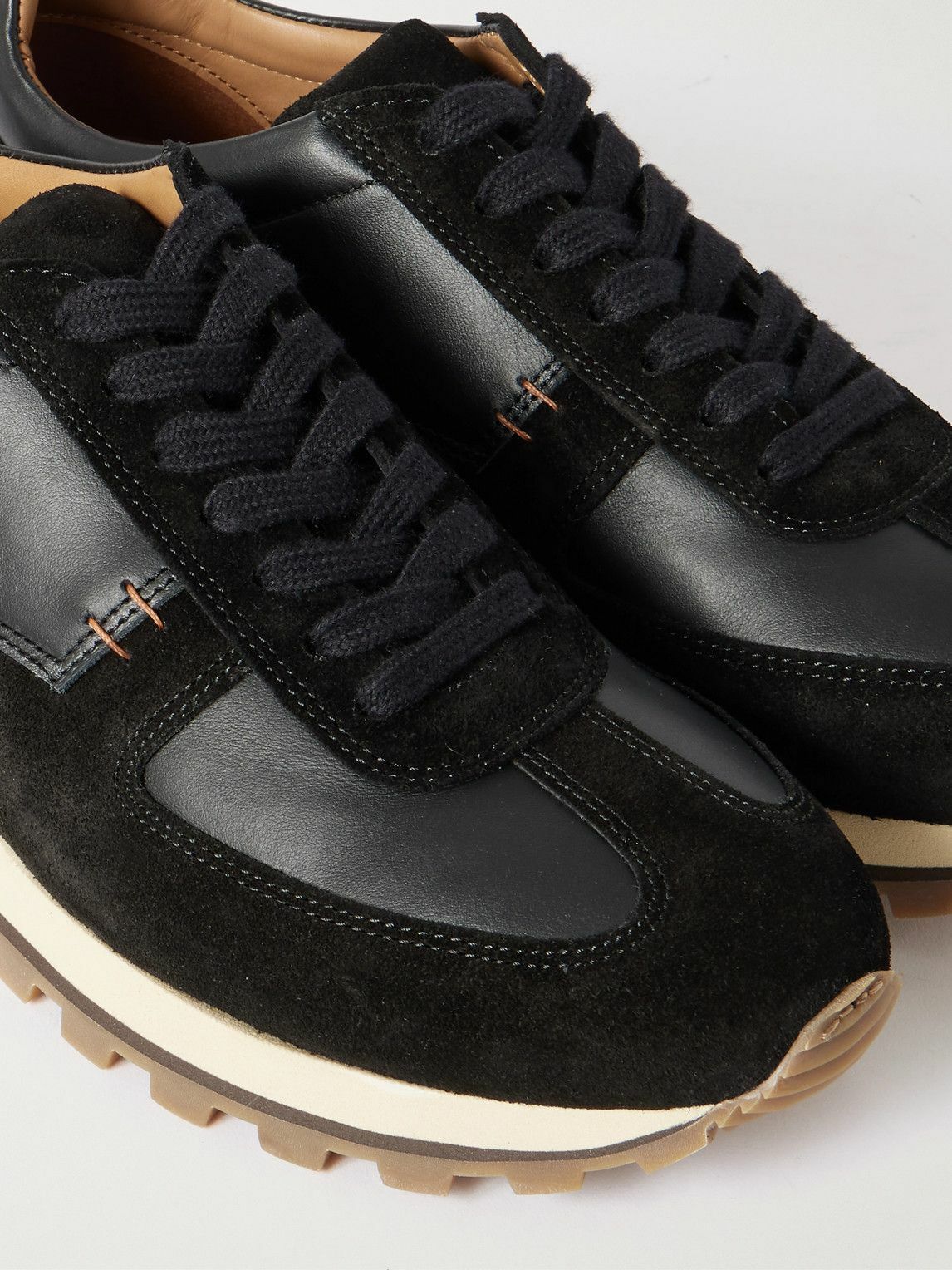 Mr P. - Carlos Suede and Leather Sneakers - Black