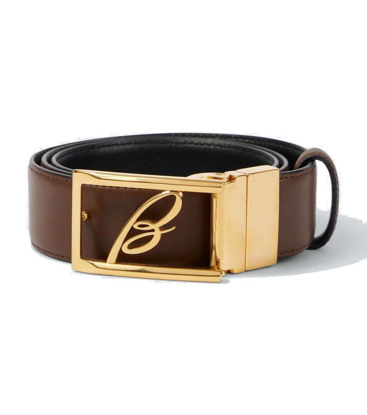 Photo: Brioni Logo reversible leather belt
