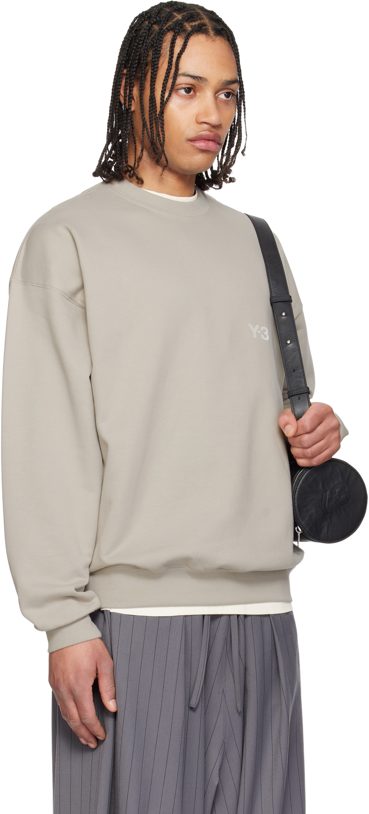 Y-3 Taupe Brushed Terry Crew Sweatshirt