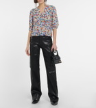 Rixo Warner floral tie-neck blouse