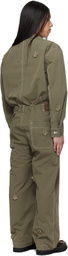 Song for the Mute Green Birkenstock Edition 'The Gardener' Crochet Flower Jumpsuit