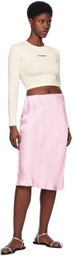 Jil Sander Off-White Cropped Long Sleeve T-Shirt