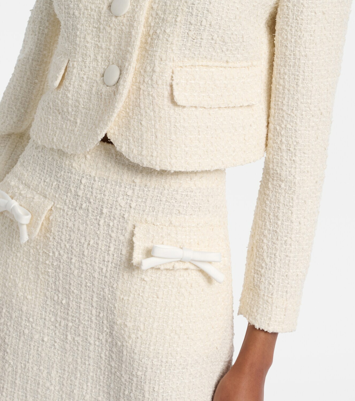 Self-Portrait Lace-trimmed bouclé jacket