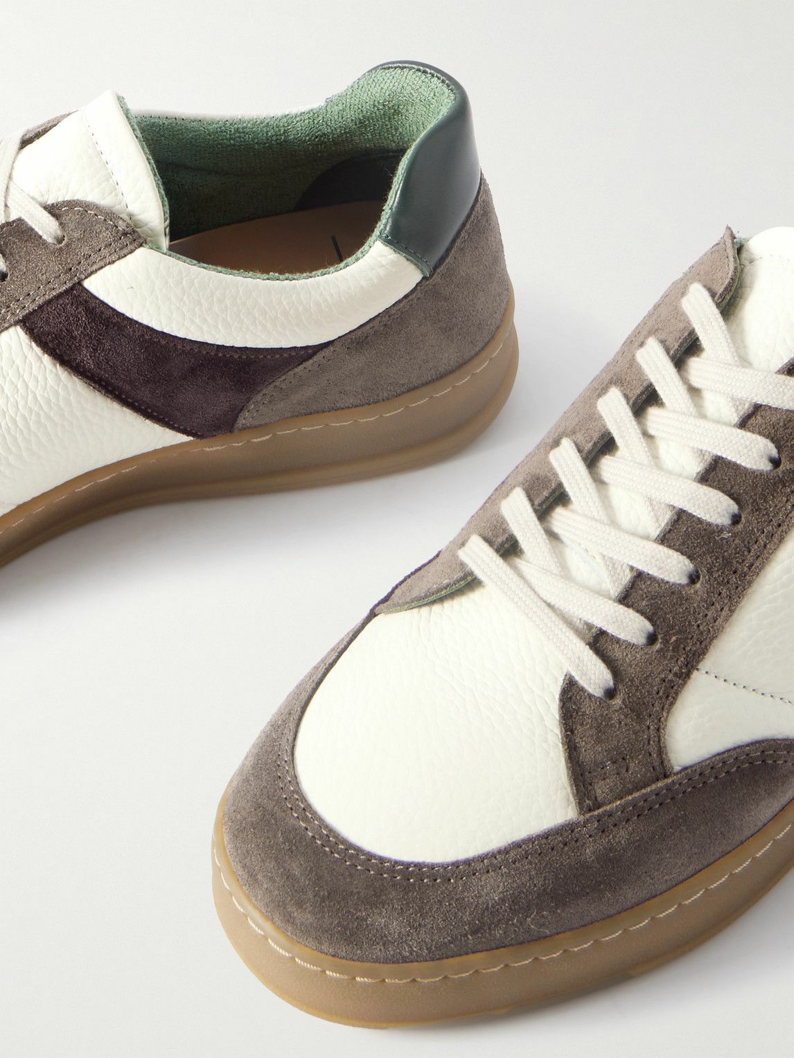 Mr P. - Colour-Block Suede and Leather Sneakers - Multi