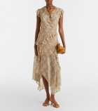 Veronica Beard Avenel printed ruffled silk midi dress
