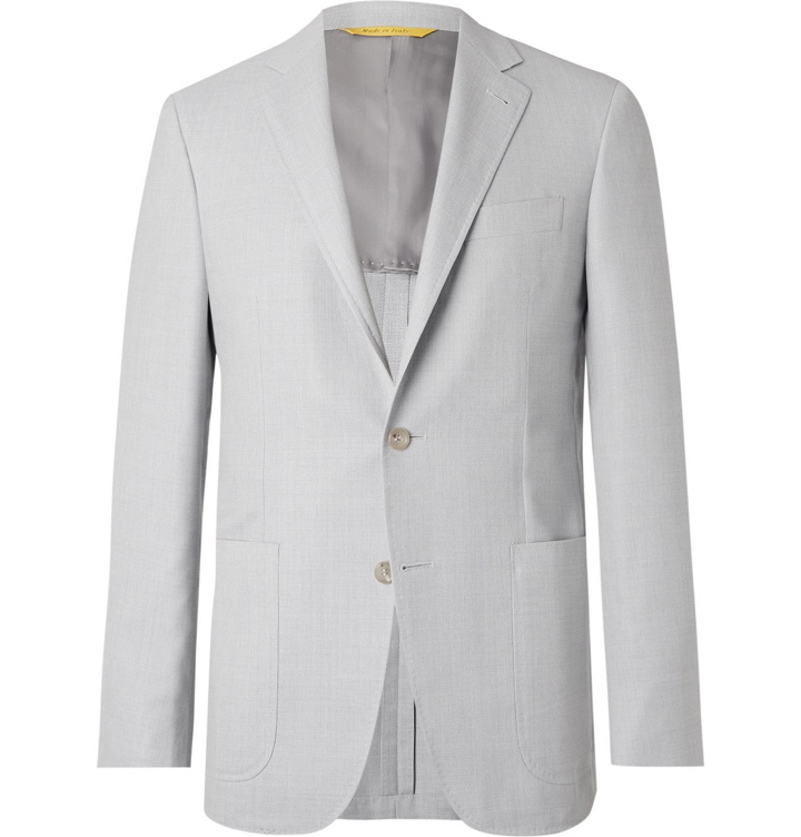 Photo: Canali - Kei Slim-Fit Unstructured Super 130s Hopsack Wool Blazer - Gray