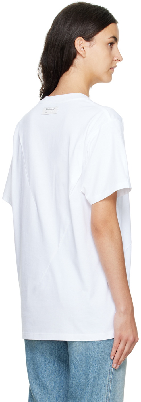 GAUCHERE White Pleated T-Shirt