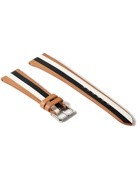 laCalifornienne - B&W Striped Leather Watch Strap - Brown