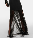 Nanushka Fringed jersey maxi dress