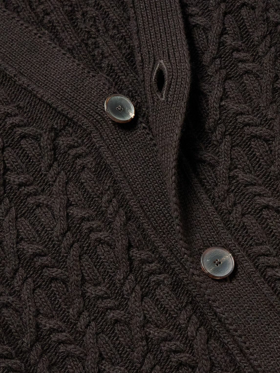 Mr P. - Cable-Knit Wool Cardigan - Brown