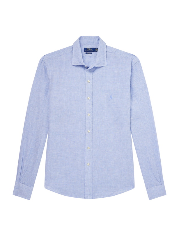 Photo: Polo Ralph Lauren - Checked-Woven Linen Shirt - Blue