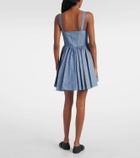 Alaïa Cotton and linen chambray bustier dress