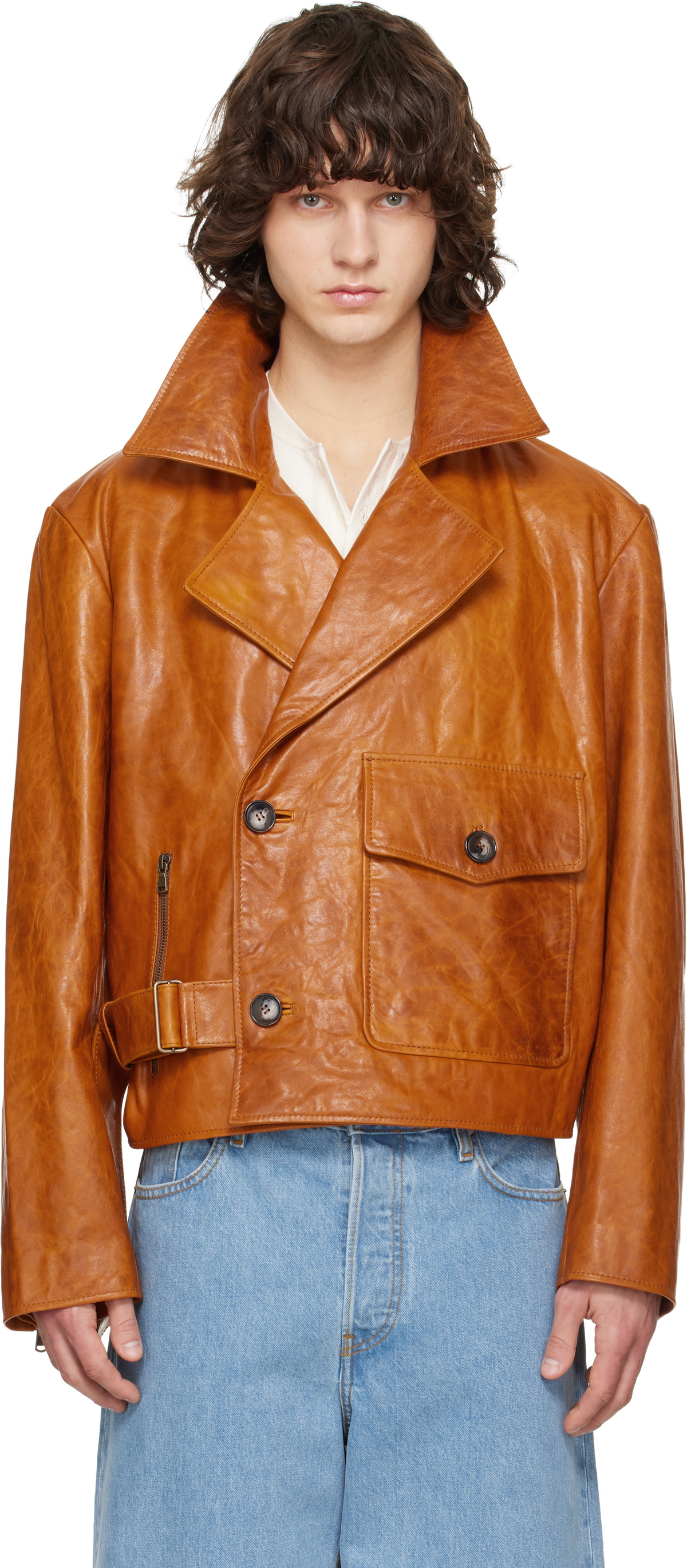 Namacheko Brown Walfang Pin Tuck Coat Namacheko