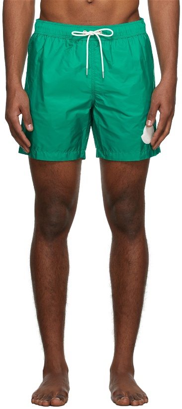 Photo: Moncler Green Nylon Swim Shorts