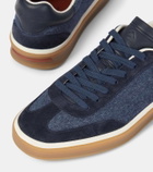 Loro Piana Tennis Walk suede-trimmed denim sneakers