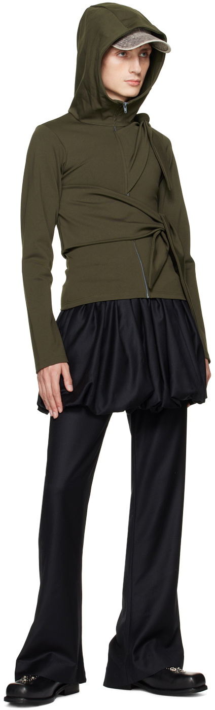 AARON ESH SSENSE Exclusive Khaki Tied Hoodie
