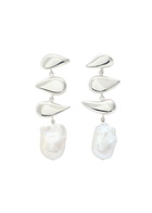 Agmes Flora Pearl-embellished Sterling Silver Drop Earrings - One Size