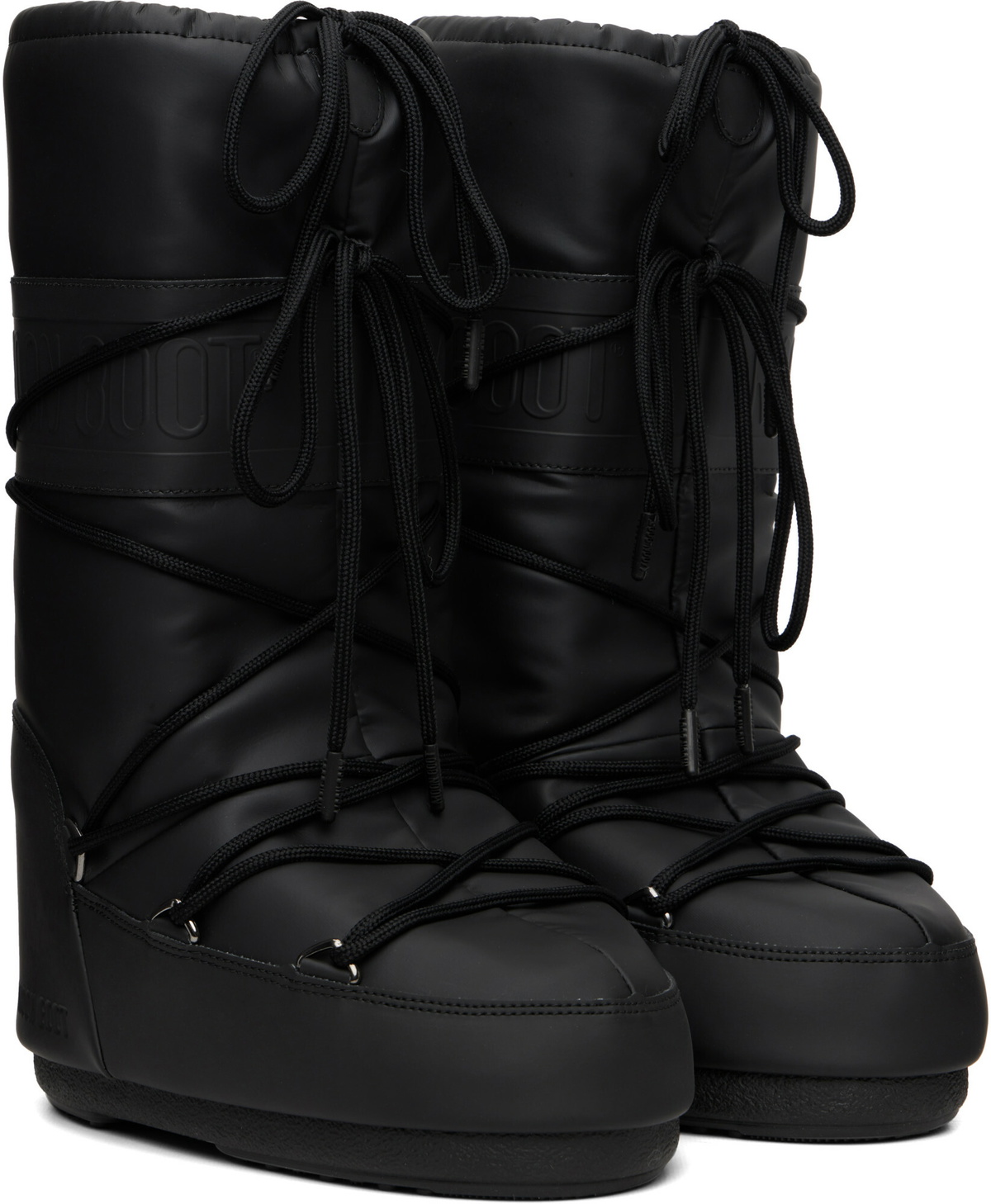 Moon Boot Black Icon Rubber Boots