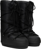 Moon Boot Black Icon Rubber Boots