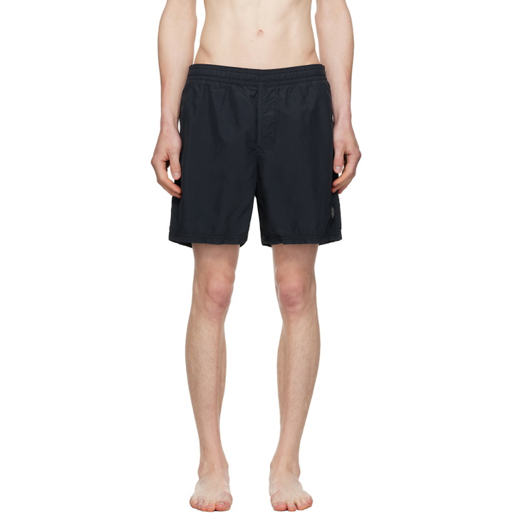 Photo: Stone Island Navy B100B09 Brushed Nylon Swim Shorts