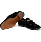 TOM FORD - Chain-Trimmed Velvet Loafers - Men - Black