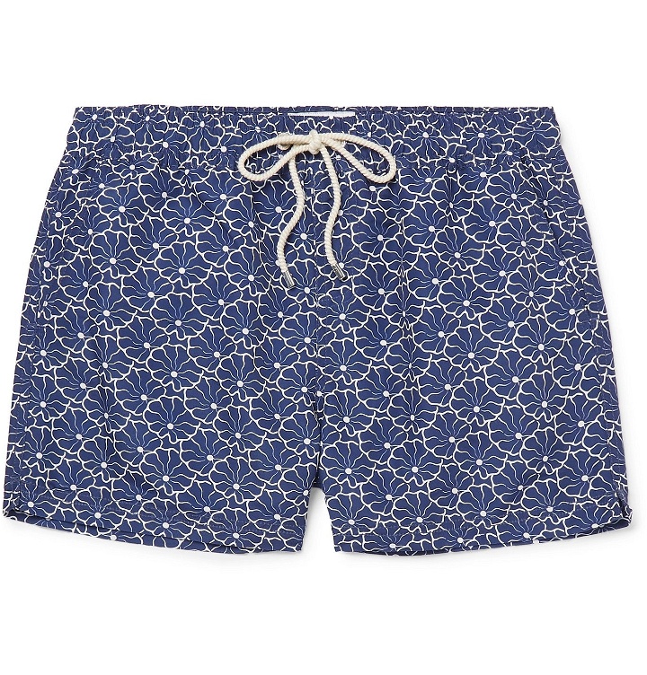 Photo: Atalaye - Caritza Short-Length Printed Swim Shorts - Blue
