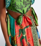 Alémais Ace cutout printed silk midi dress