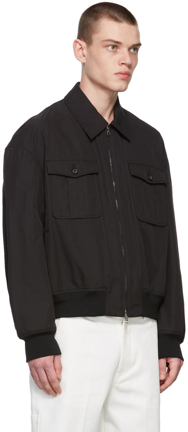 Alexander McQueen Black Back Logo Bomber Alexander McQueen