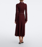 Simkhai Ismelle belted ribbed-knit shirt dress