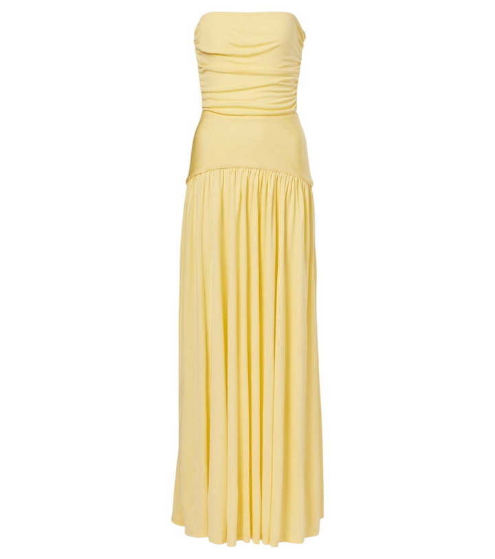 Photo: Staud Mariana ruched jersey maxi dress
