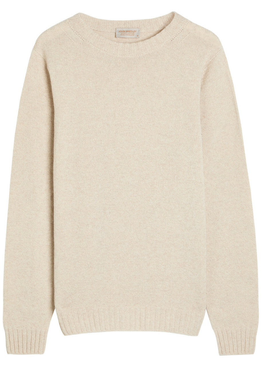 John Smedley Norfolk Cashmere and Wool-blend Jumper Beige