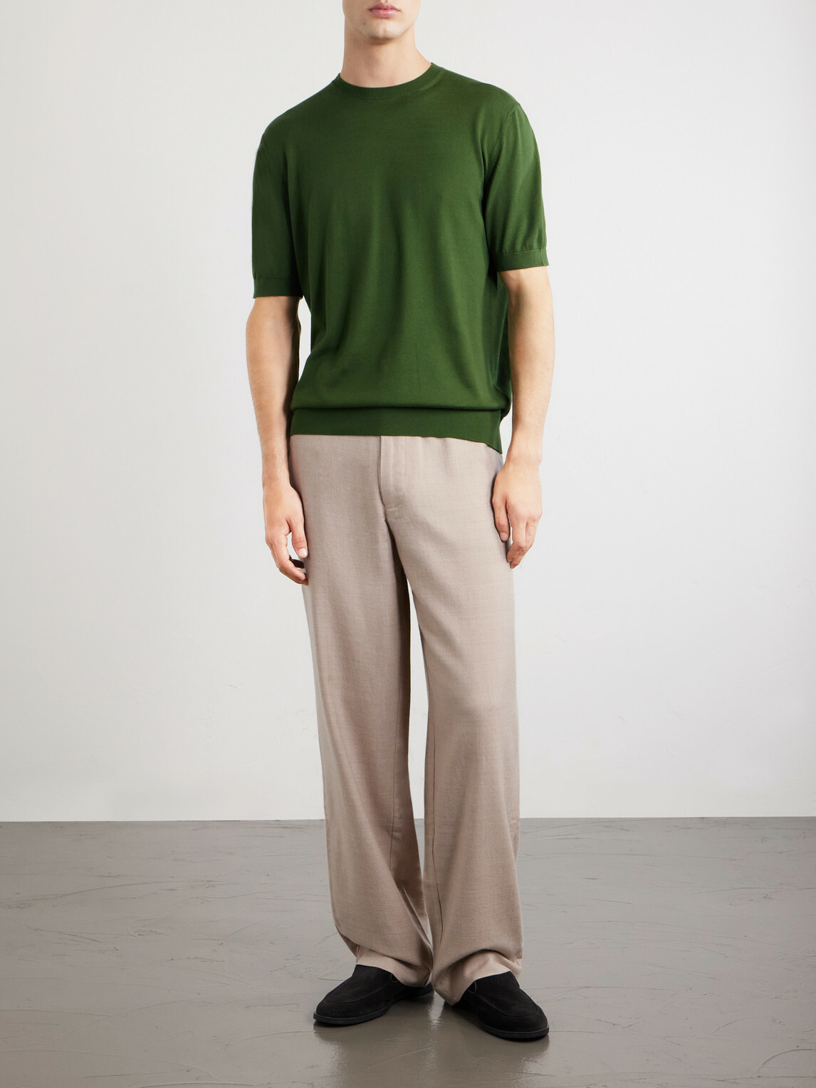 Zegna - Knitted Cotton T-Shirt - Green