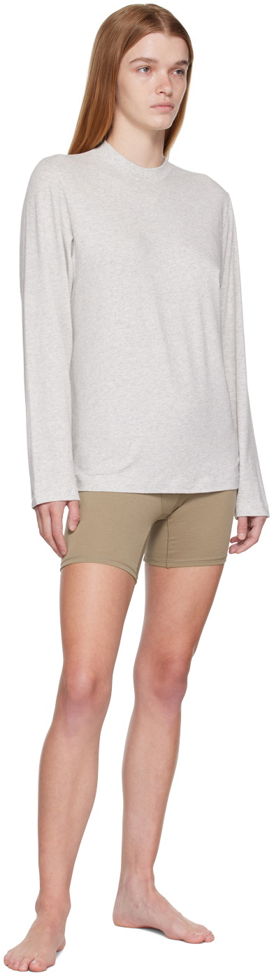 SKIMS, New Vintage Cropped Long Sleeve T-Shirt, BEIGE, Women