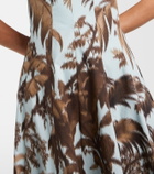 Oscar de la Renta Printed cotton-blend poplin midi dress