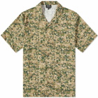 A.P.C. Men's Lloyd Floral Camo Short Sleeve Shirt in Khaki