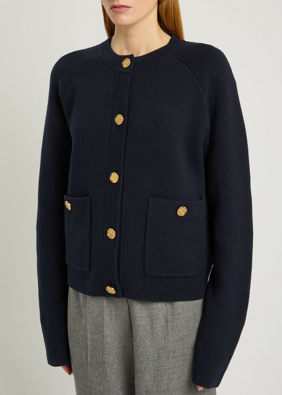 Toteme Wool-blend Cardigan Navy