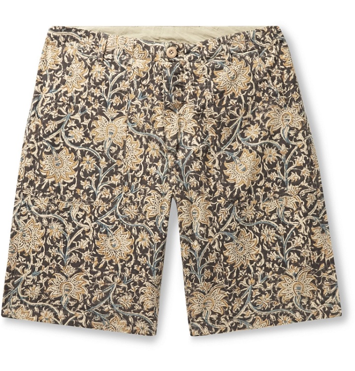 Photo: The Workers Club - Paisley-Print Brushed-Cotton Shorts - Neutrals