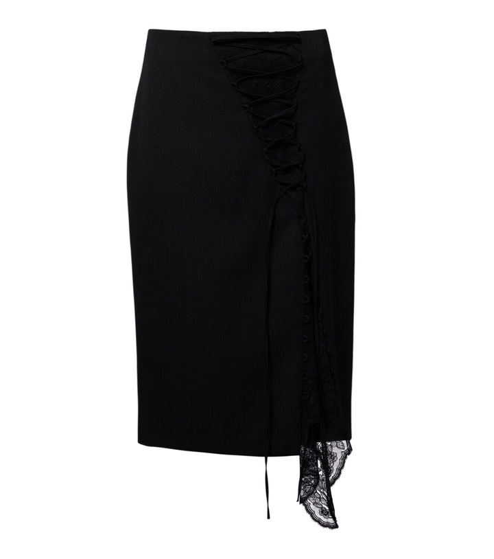 Photo: McQueen Lace-trimmed pencil skirt