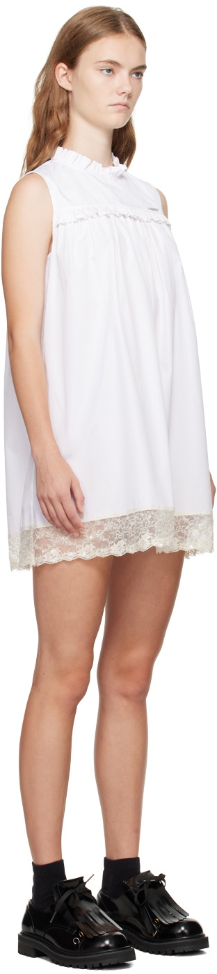 We11done White Lace Trim Minidress