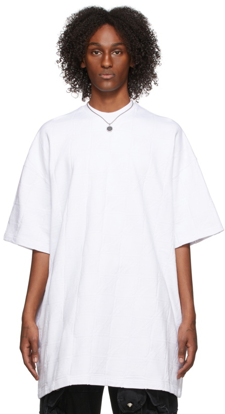 Photo: We11done White Allover Jacquard T-Shirt