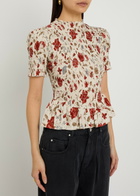 Reformation Aggie Floral-print Cotton-blend top Multicoloured
