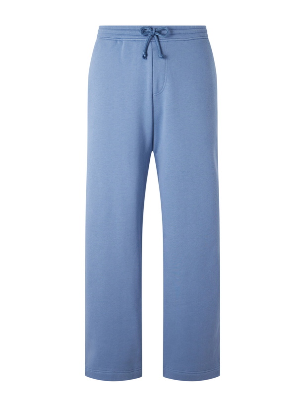 Photo: The Elder Statesman - Tapered Cotton-Jersey Drawstring Sweatpants - Blue