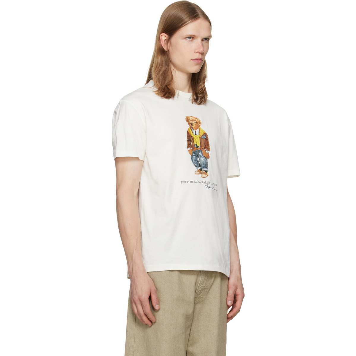 Polo Ralph Lauren Off-White Classic Fit Polo Bear Jersey T-shirt