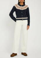 Frame Fair Isle Cashmere Cardigan Navy