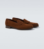Lardini Woven suede penny loafers